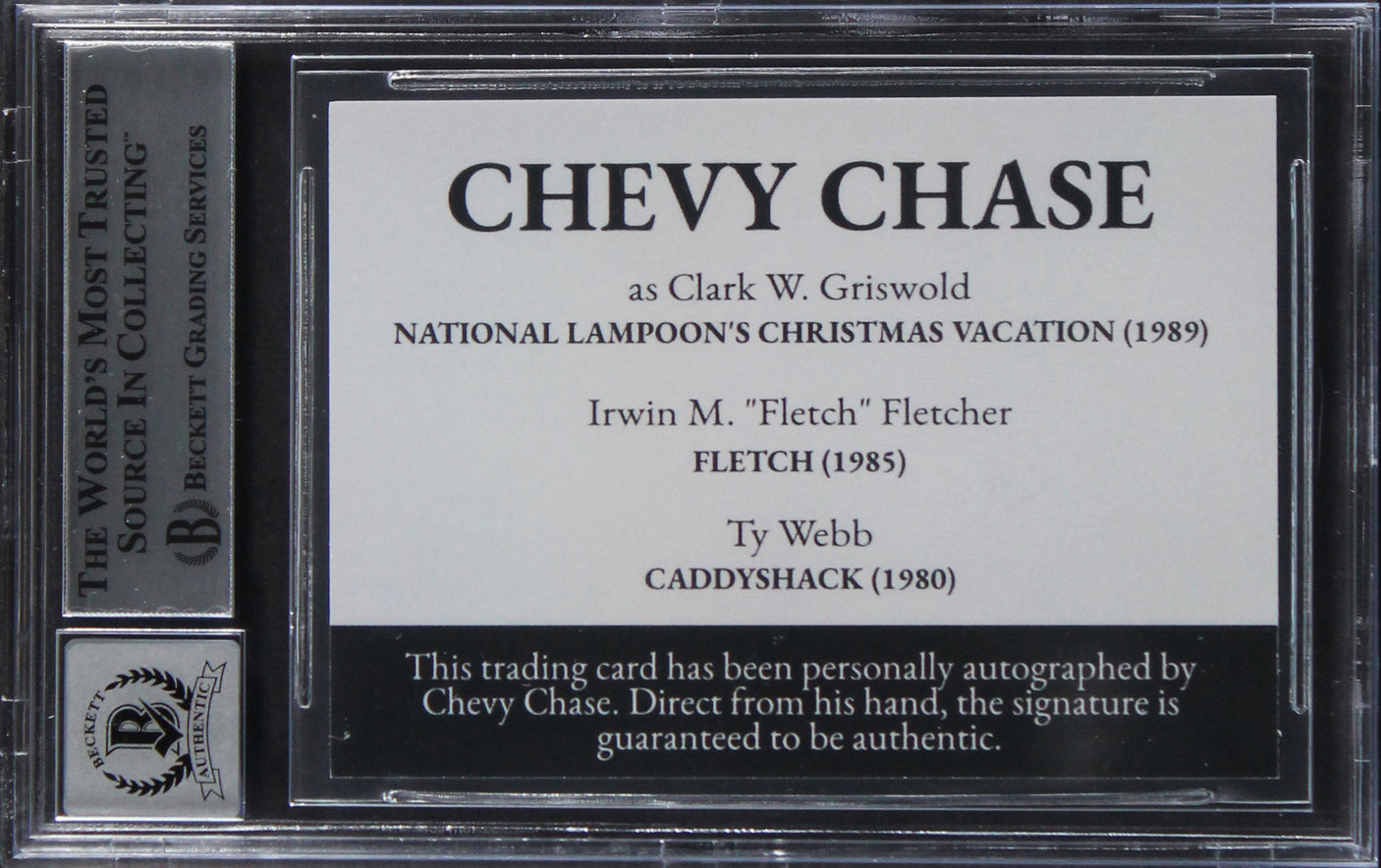 Chevy Chase Caddyshack Signed Ty Webb Custom Trading Card Auto 10! BAS Slabbed 2