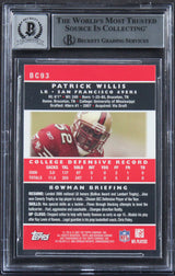 49ers Patrick Willis Signed 2007 Bowman Chrome #BC93 RC Card Auto 10 BAS Slabbed