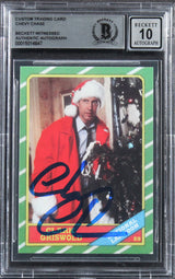 Chevy Chase Christmas Vacation Signed Custom Trading Card Auto 10! BAS Slabbed 6