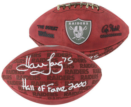 Raiders Howie Long "HOF 00" Signed "The Duke" Team Showcase Nfl Football BAS Wit