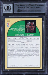 Sonics Shawn Kemp Signed 1990 Hoops #279 Rookie Card Auto 10! BAS Slabbed