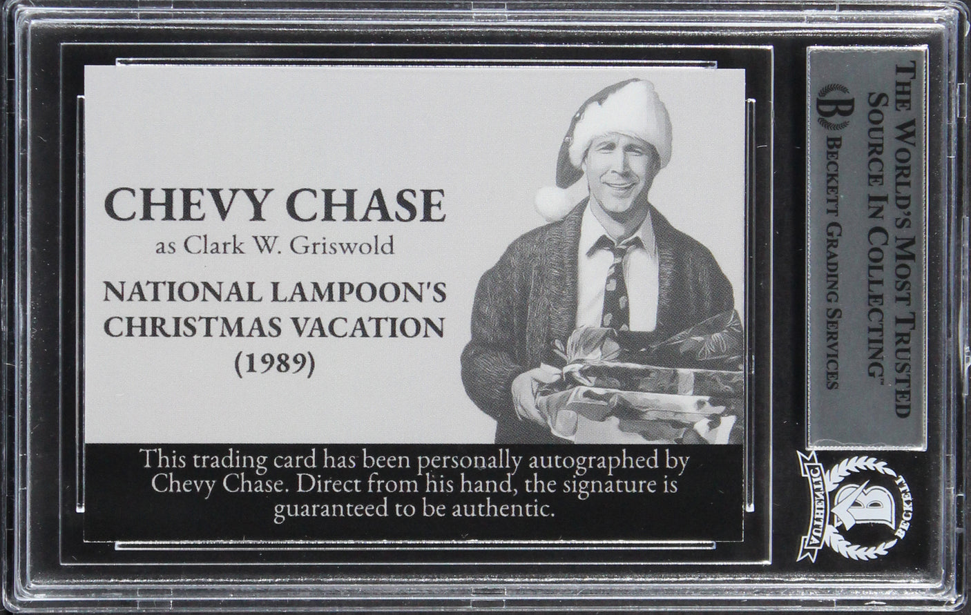 Chevy Chase Christmas Vacation Signed Griswold Custom Trading Card BAS Slabbed 4