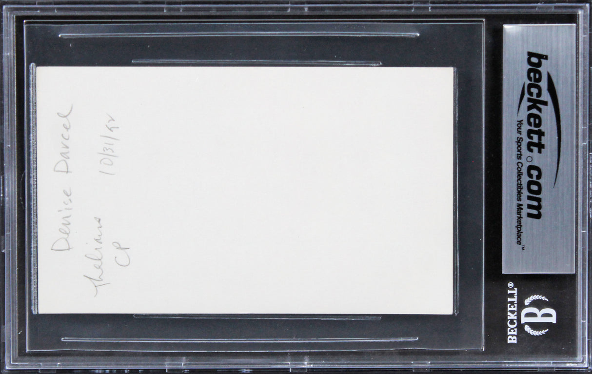 Denise Darcel Vera Cruz Authentic Signed 3x5 Index Card BAS Slabbed 1