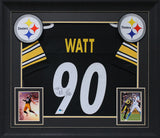 T.J. Watt Authentic Signed Black Pro Style Framed Jersey Autographed BAS Witness