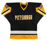 Jaromir Jagr Authentic Signed Black Pro Style Jersey w Yellow #s Autographed BAS