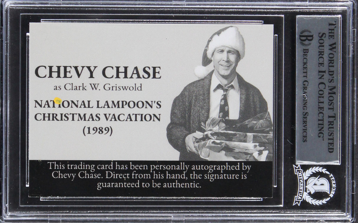 Chevy Chase Christmas Vacation Signed Griswold Custom Trading Card BAS Slabbed 8
