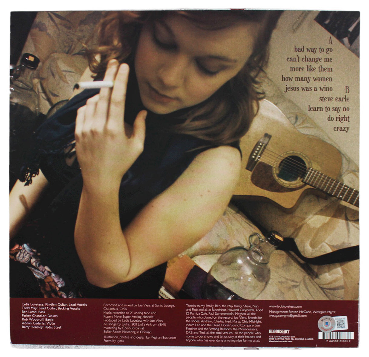 Lydia Loveless Authentic Signed Indestructible Machine Album Cover BAS #BG90648