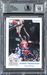 Bucks Sidney Moncrief Signed 1984 Star All-Star Game #8 Card Auto 10! BAS Slab