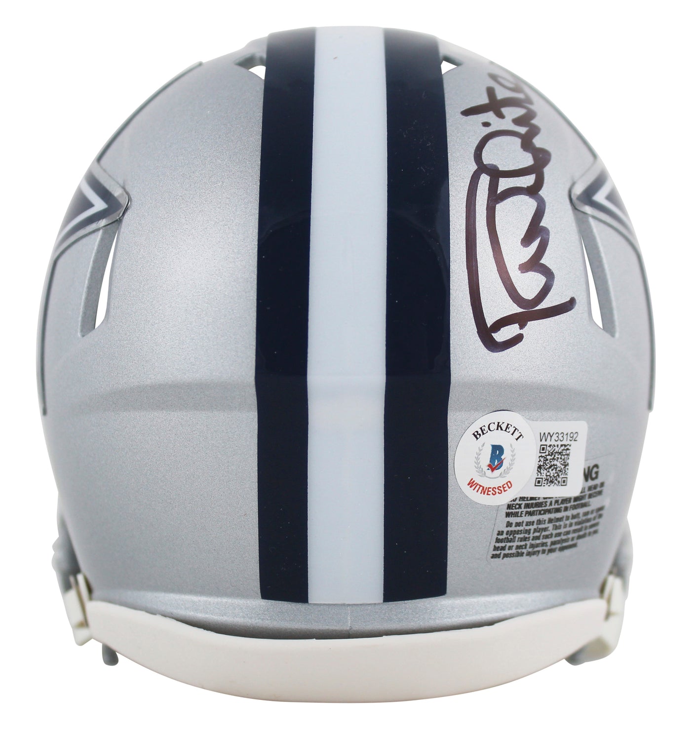 Cowboys Randy White "HOF 94" Signed Silver Speed Mini Helmet BAS Witnessed