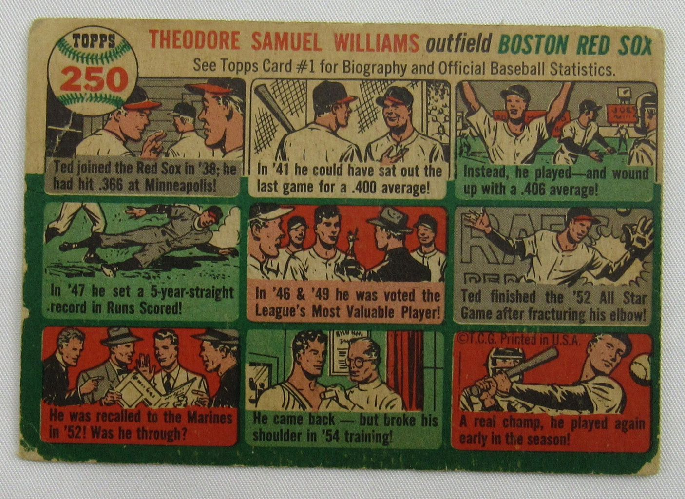 1954 Topps Ted Williams #250 Baseball Card