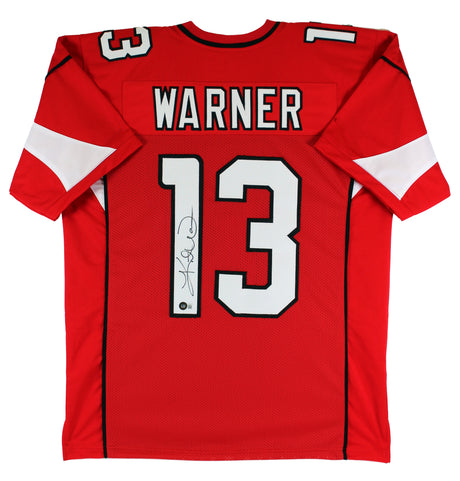 Kurt Warner Authentic Signed Red Pro Style Jersey Autographed BAS Witnessed