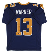 Kurt Warner Authentic Signed Navy Blue Pro Style Jersey Autographed BAS Witness