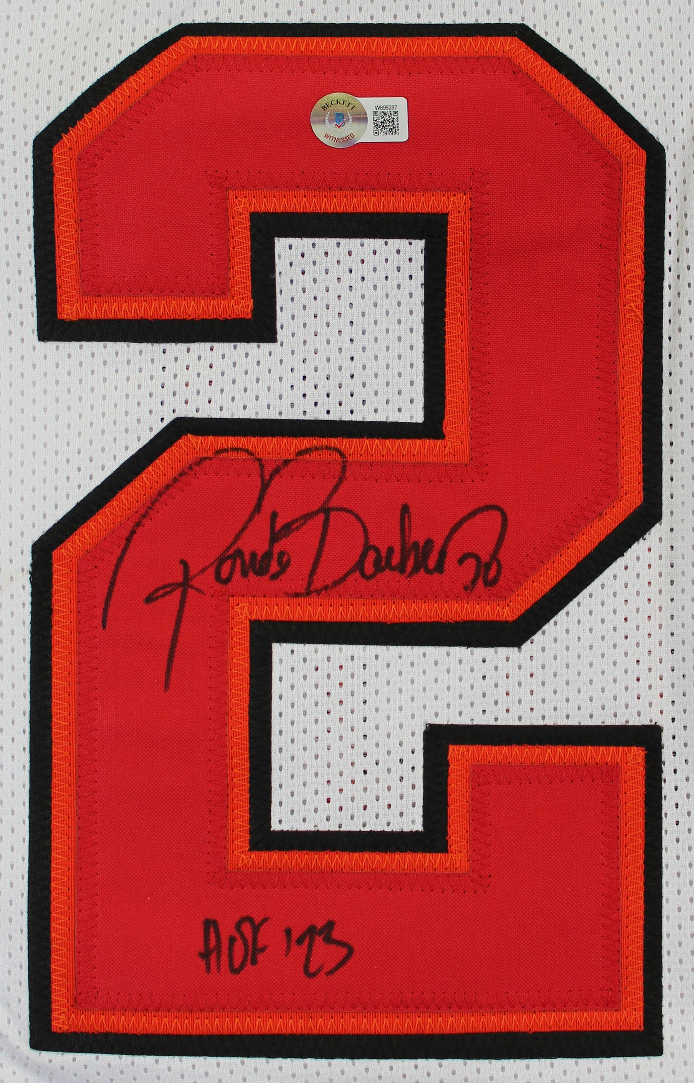 Ronde Barber "HOF 23" Authentic Signed White Pro Style Jersey BAS Witnessed