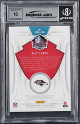 Ray Lewis Signed 2021 Panini National Treasures #17 #80/99 Card Auto 10 BAS Slab