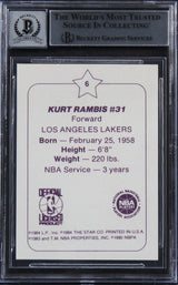 Lakers Kurt Rambis Authentic Signed 1984 Star Arena #D6 Card Auto 10 BAS Slabbed