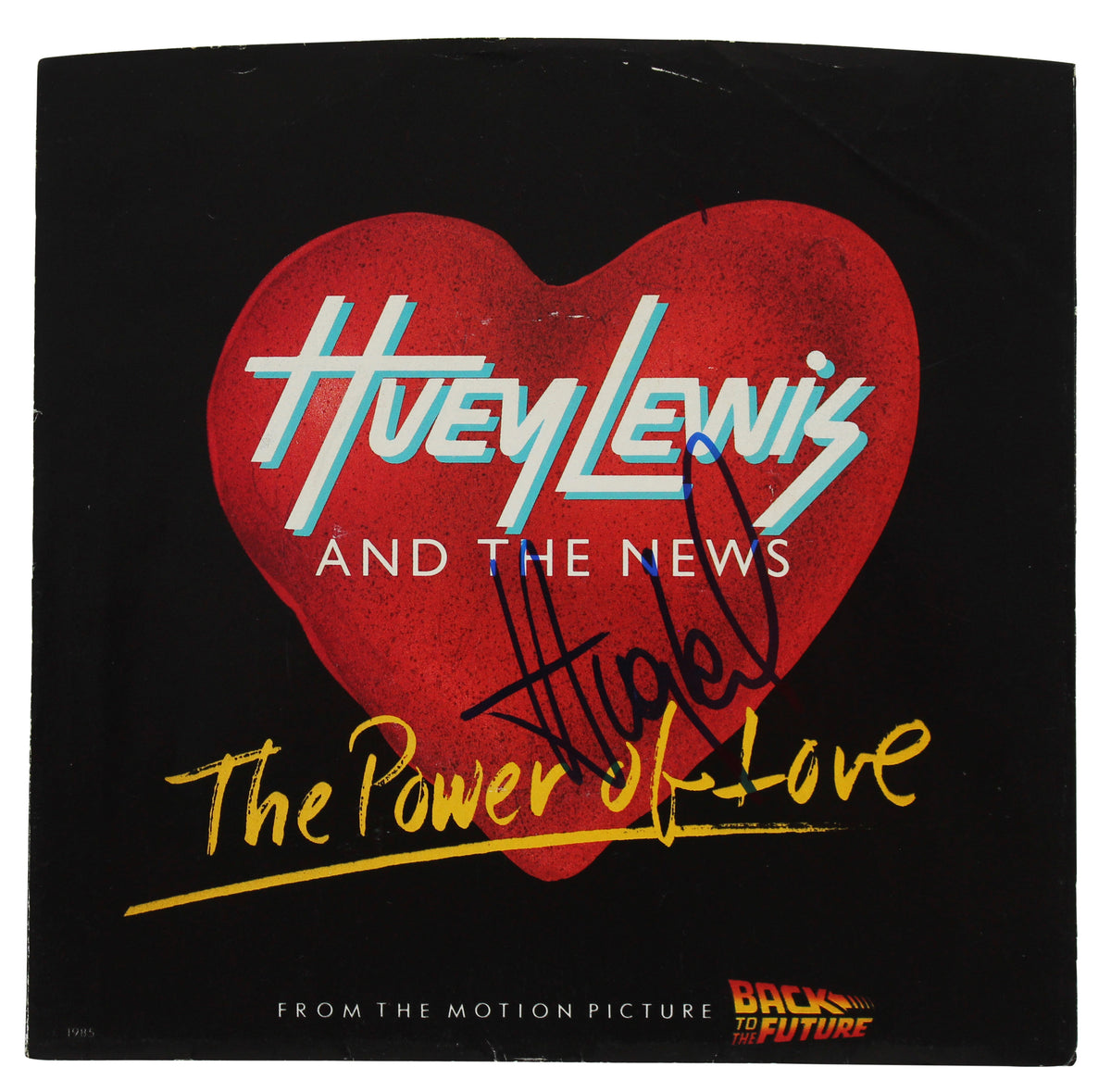Huey Lewis And The News Signed The Power Of Love 45 RPM Album Cover BAS #BF88851
