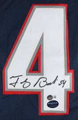 Tedy Bruschi Authentic Signed Navy Blue Pro Style Jersey BAS Witnessed