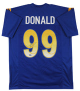 Aaron Donald Authentic Signed Blue Pro Style Jersey BAS Witnessed