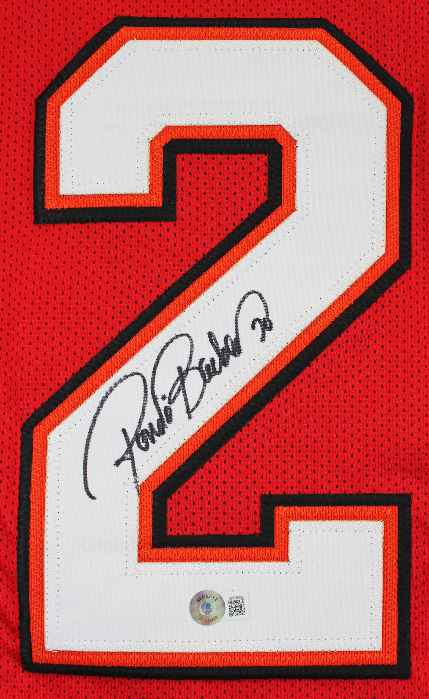 Ronde Barber Authentic Signed Alternate Red Pro Style Jersey BAS Witnessed