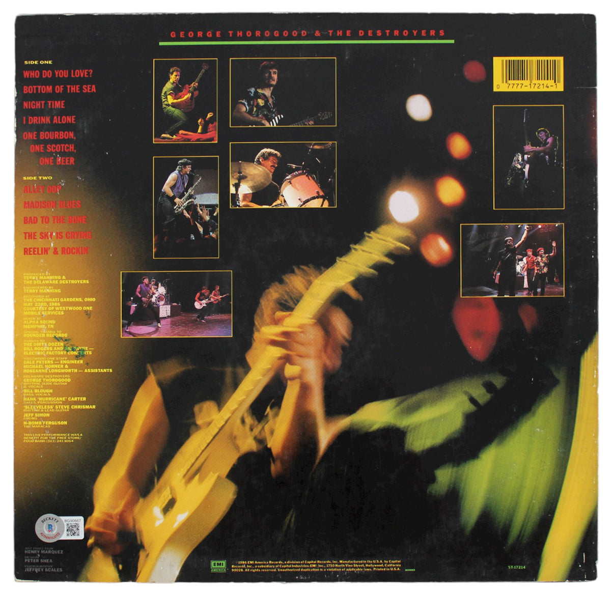 George Thorogood Authentic Signed Thorogood Live Album Cover BAS #BG90667