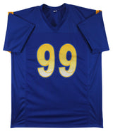 Aaron Donald Authentic Signed Blue Pro Style Jersey BAS Witnessed