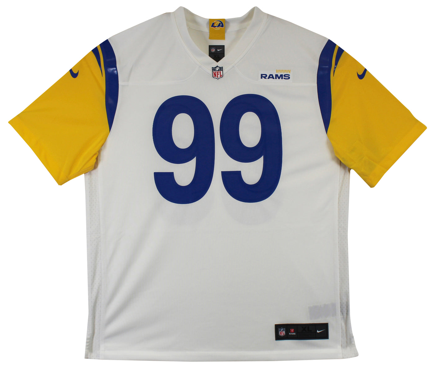 Rams Aaron Donald Authentic Signed White Nike Game Jersey BAS Witnessed