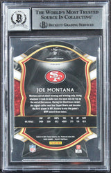 Joe Montana Signed 2020 Select Prizm Purple Die Cut #19 Card Auto 10! BAS Slab