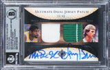 Magic Johnson & Larry Bird Signed 2005 Ultimate Patches DPJB 38/40 Card BAS Slab