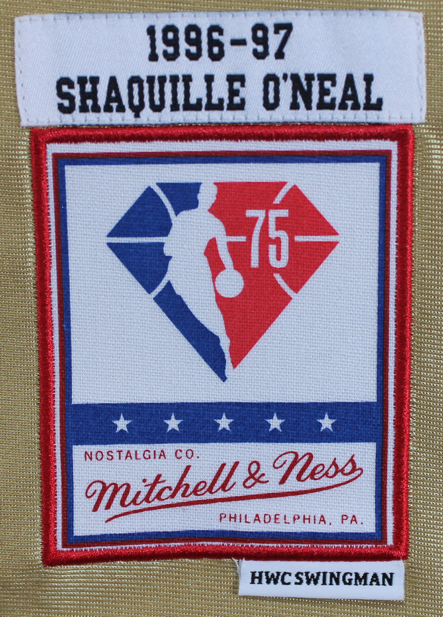 Lakers Shaquille O'Neal Authentic Signed Gold M&N 75th Anniversary Jersey BAS W