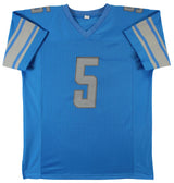 David Montgomery Authentic Signed Blue Pro Style Jersey BAS Witnessed