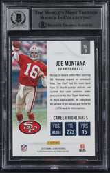 Joe Montana Signed 2015 Score All Time Franchise Gold #3 Card Auto 10! BAS Slab