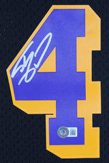 Lakers Shaquille O'Neal Signed Black M&N 1996-97 HWC Swingman Jersey BAS Witness