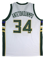 Bucks Giannis Antetokounmpo Authentic Signed White Jersey Autographed JSA