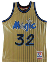 Magic Shaquille O'Neal Authentic Signed Gold M&N 75th Anniversary Jersey BAS Wit