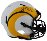 Rams Aaron Donald Signed Lunar Full Size Speed Rep Helmet w/ Case BAS Witness