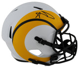 Rams Aaron Donald Signed Lunar Full Size Speed Rep Helmet w/ Case BAS Witness