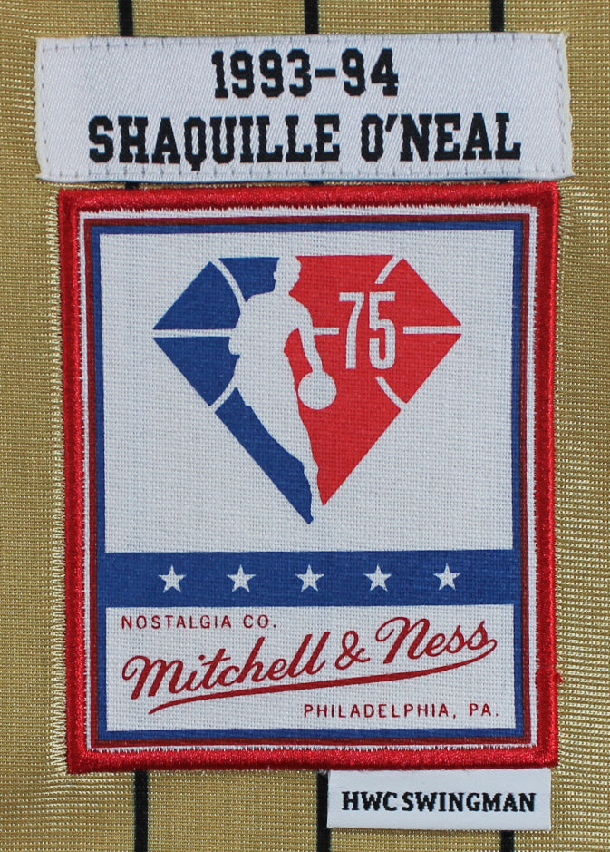 Magic Shaquille O'Neal Authentic Signed Gold M&N 75th Anniversary Jersey BAS Wit