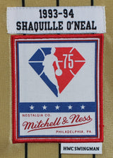 Magic Shaquille O'Neal Authentic Signed Gold M&N 75th Anniversary Jersey BAS Wit