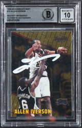 76ers Allen Iverson Signed 1999 Bowman's Best #75 Card Auto 10! BAS Slabbed
