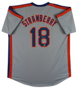 Daryl Strawberry Authentic Signed Grey Pro Style Jersey Autographed BAS Witness