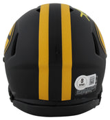 Packers Aaron Jones Signed Eclipse Speed Mini Helmet W/ Case BAS Witnessed