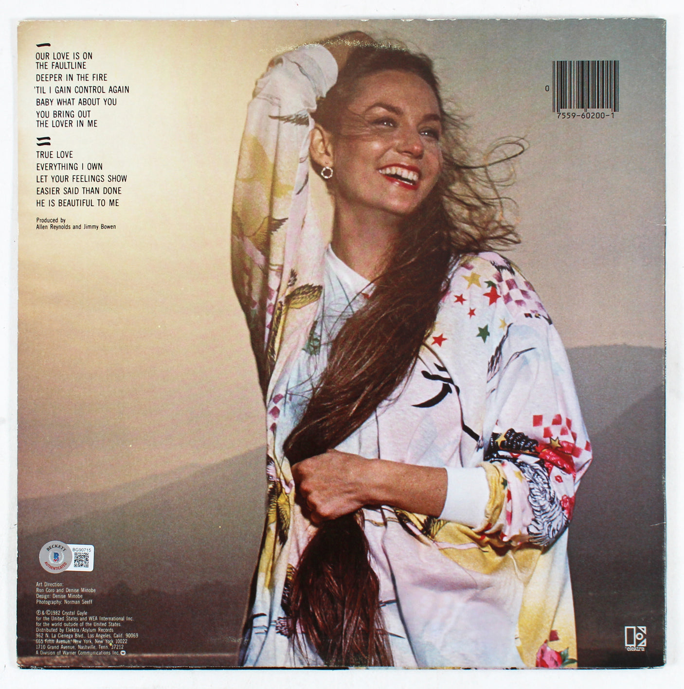 Crystal Gale "Best Wishes" Authentic Signed True Love Album Cover BAS #BG90715