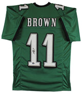 A.J. Brown Authentic Signed Green Pro Style Jersey Autographed BAS Witnessed