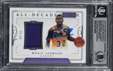 Magic Johnson Signed 2017 Panini Nat Treasures #ADM7 #9/99 Card Auto 10 BAS Slab