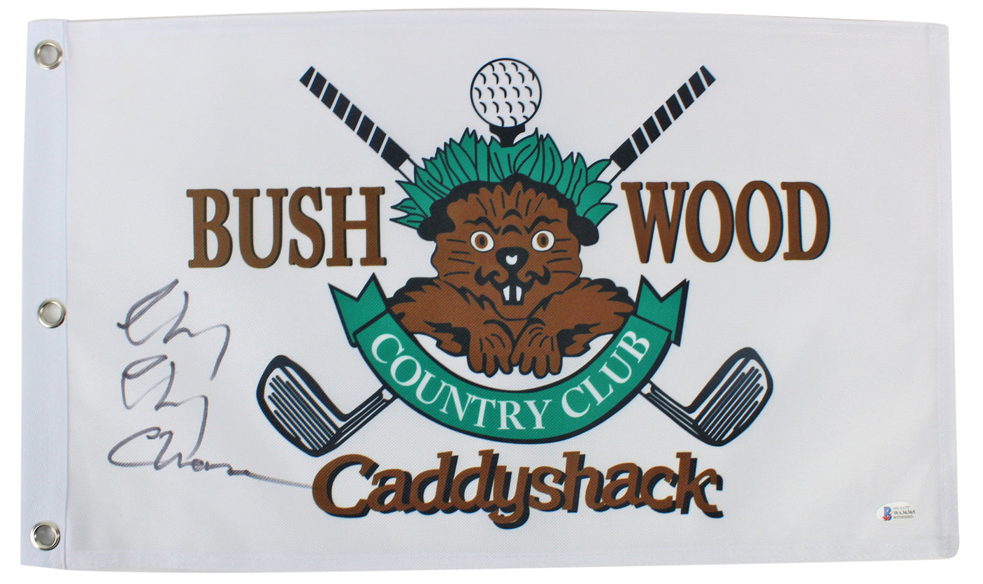 Chevy Cornelius Chase Signed Bushwood Country Club Flag BAS Witnessed #WA36365