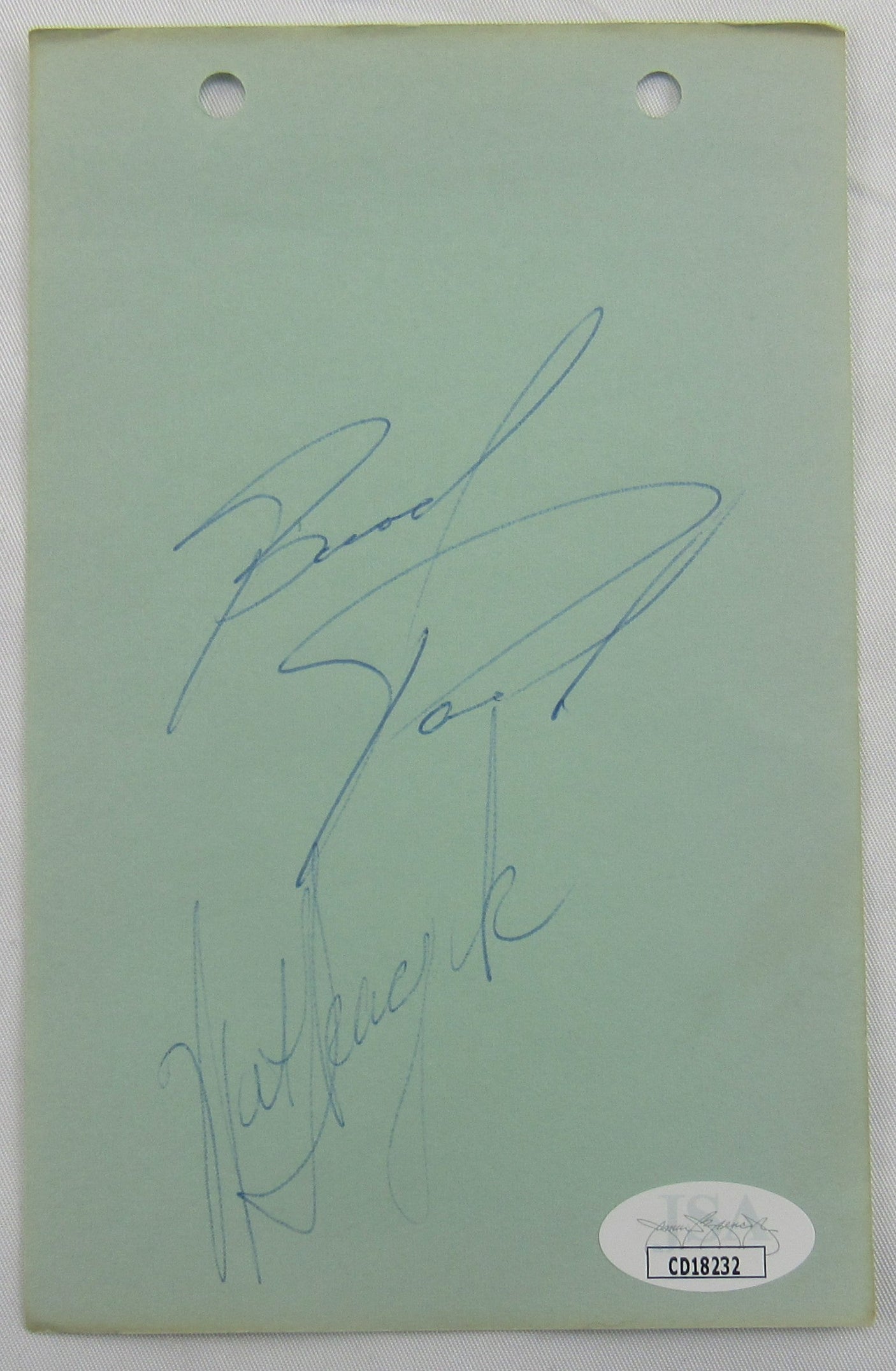 Brad Park Walt Tkaczuk Signed Auto 4x6 Notepad Paper CD18232