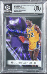Magic Johnson Signed 2018 Panini Rainbow Spokes #MJ #08/25 Card Auto 10 BAS Slab