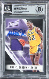 Magic Johnson Signed 2018 Panini Nat Memorabilia #MJ Card Auto 10! BAS Slab 1