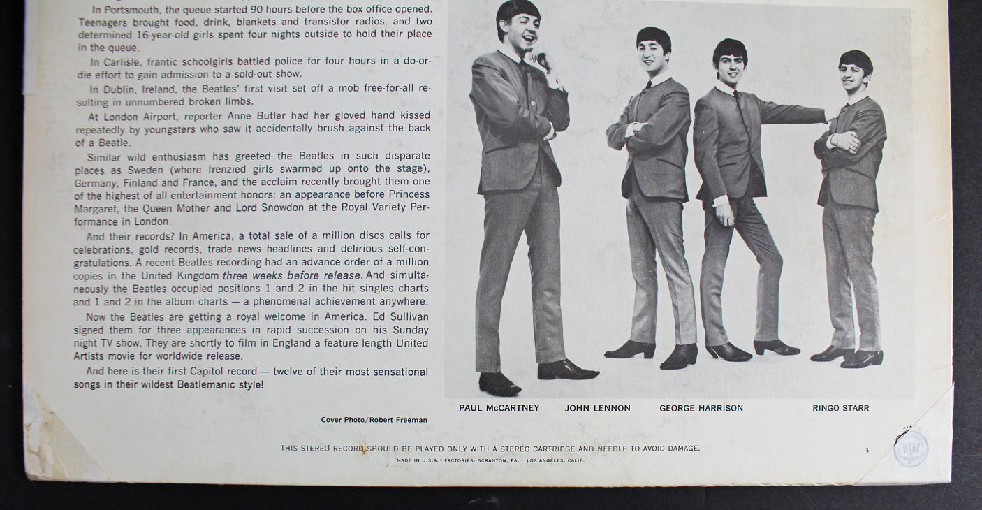 John Lennon Authentic Signed Meet The Beatles Album Cover Caiazzo & BAS #A57923