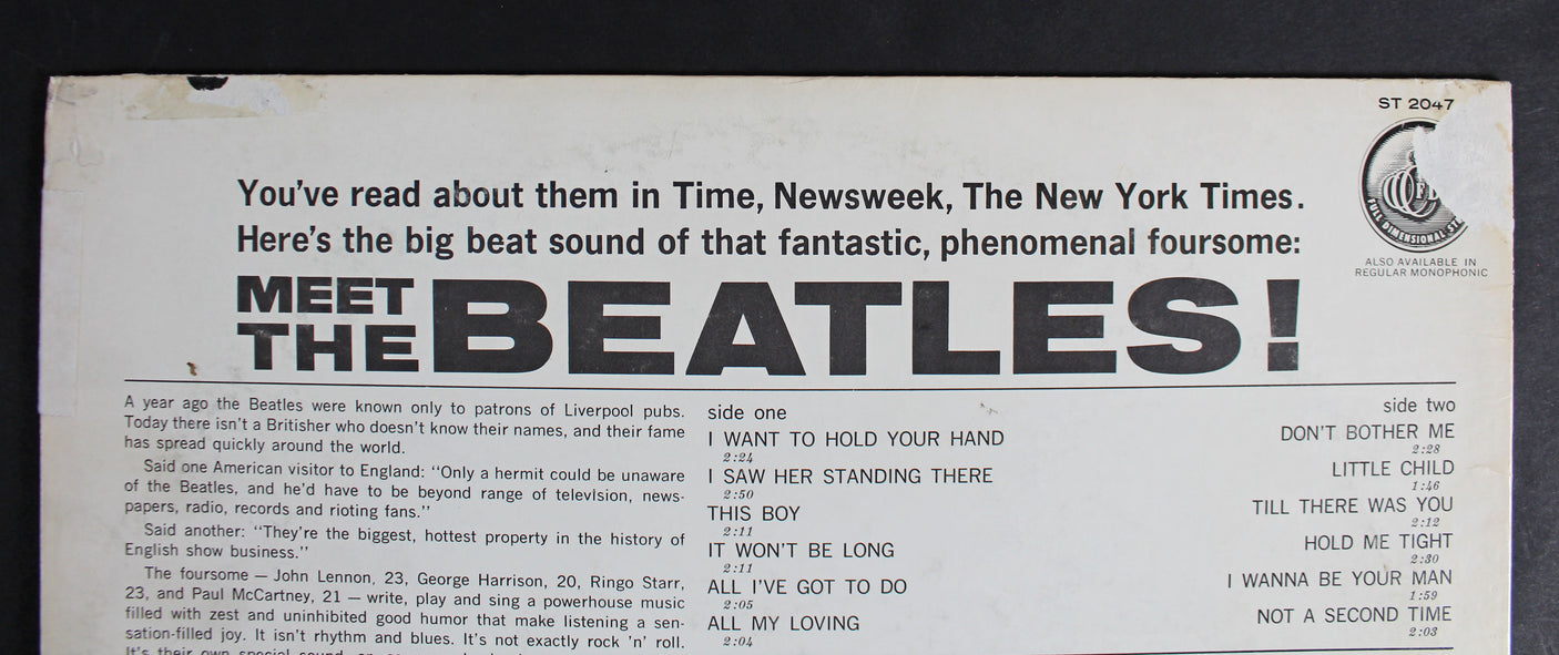 John Lennon Authentic Signed Meet The Beatles Album Cover Caiazzo & BAS #A57923